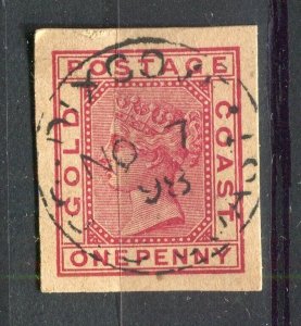 SIERRA LEONE; 1890s-00s classic QV issue used STATIONARY Postmark PIECE