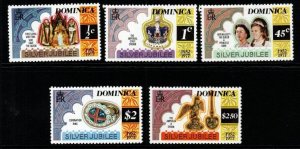 DOMINICA SG562/6var 1977 SILVER JUBILEE p12x11½ MNH