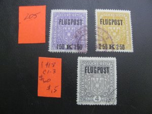 AUSTRIA 1918 USED SC C1-3 SET   VF/XF $60 (205)