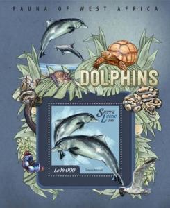 SIERRA LEONE 2015 SHEET DOLPHINS MARINE LIFE srl15008c