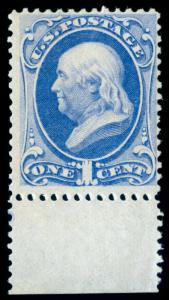 MOMEN: US STAMPS #145 MINT OG NH BOTTOM MARGIN