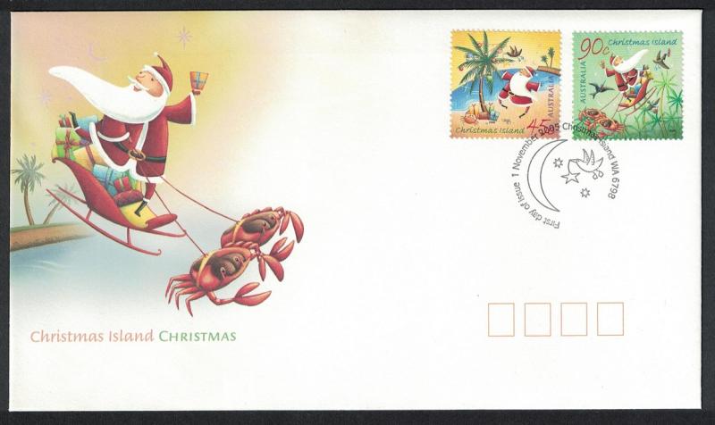 Christmas Is. Crab Birds Christmas 2v issue 2005 FDC SG#579-580