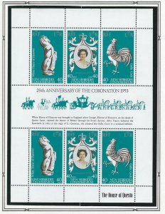 New Hebrides British QEII 25th Coronation anniv. souvenir sheet mnh SC 258