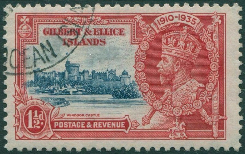 Gilbert & Ellice Islands 1935 SG37 1½d Silver Jubilee KGV FU                