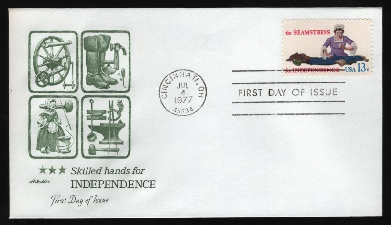 #1717-1720 13c Skilled Hands For Ind., Artmaster FDC **ANY 5=FREE SHIPPING**