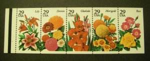 Scott 2833a, 29c Garden Flowers, UNFOLDED, Pos 7, wide CRL, MNH Booklet Beauty