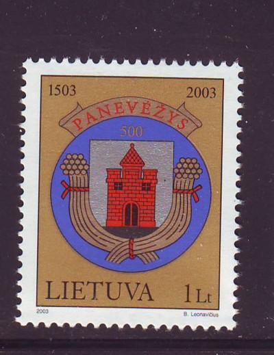 Lithuania Sc752 20003 500th anniv Panevezys stamp NH