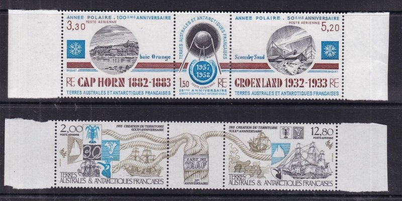 FRENCH ANTARTICA  ^^^^^#C73a,C90a  MNH TRYPTIQUES Airposts@ ro12fanta 