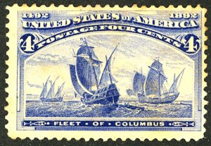 U.S. #233 USED REMOVED CANCEL THIN