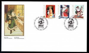 1499-1501, Scott, (3) Combination FDC, Canada, Christmas, 1993, Nov 4