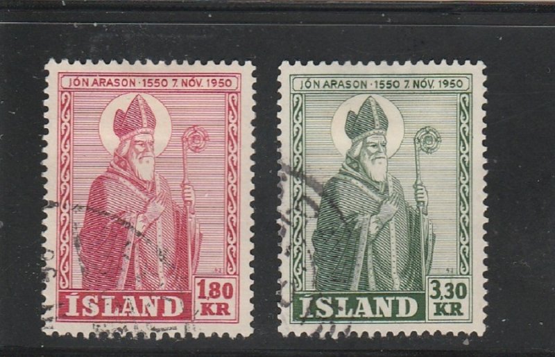 Iceland  Scott#  269-270  Used  (1950 Bishop Jon Aranson)