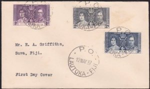 FIJI 1937 Coronation set on FDC ex LAUTOKA.................................B3169