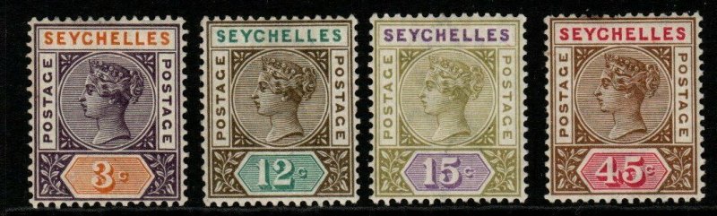SEYCHELLES SG22/5 1893 NEW VALUES DEFINITIVE SET MTD MINT