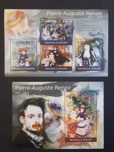 Art Burundi 2012 - Pierre-Auguste Renoir ** MNH Sheet + Block