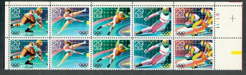 2611 - 2615 Winter Olympics MNH Plate Block of 10 - UR