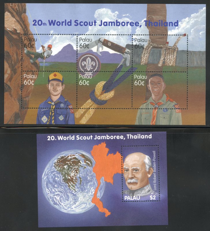 Palau 708-09 MNH Scout World Jamboree Souvenir Sheets from 2002