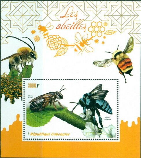 BEES INSECTS FAUNA FLOWERS FLORA MNH STAMPS SET