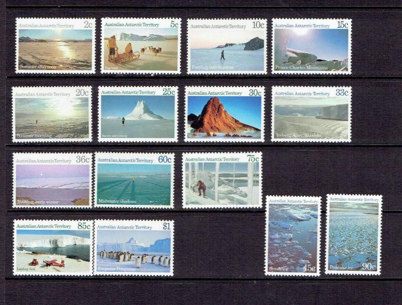 A. A. T. 1984-1987 ANTARCTIC SCENES - SCOTT L60 TO L74 - MNH`