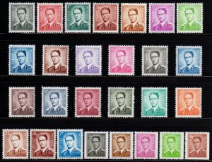 Belgium 1953 - 1972 Sc 451 - 468 / 454a / 469 - 471 / 472 - 476 Full Set MNH VF