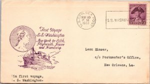 1933 - First Voyage SS Washington - US Ger Sea Post - F34071