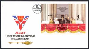 Jersey Sc# 716 FDC Souvenir Sheet 1995 Liberation 50th Anniversary