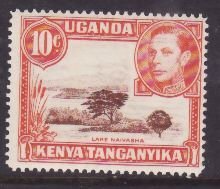 Kenya Uganda Tanganyika-Sc#69a- id9-unused og NH 10c KGVI-Trees-14x14-1941-any r