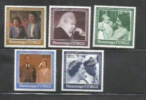 TUVALU NANUMAGA - 1988 - Queen Elizabeth II - Perf 5v Set -Mint Never Hinged