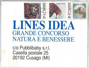42934 - ITALY - POSTAL HISTORY - POSTER STAMPS on POSTCARD - BIRDS of prey 1991-