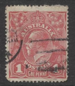 Australia - Scott 21 - KGV Head -1914 - Used - Wmk 9 - 1p Stamp