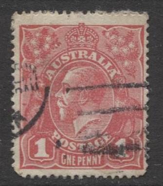Australia - Scott 21 - KGV Head -1914 - Used - Wmk 9 - 1p Stamp