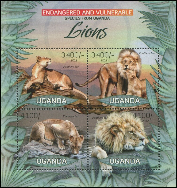 Uganda 2012 Sc 2005 Endangered Lion CV $11