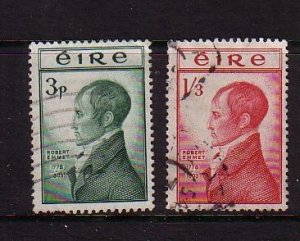 Ireland Sc 149-50 1953 Emmet Execution stamp set used