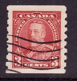 Canada-Sc#230-used 3c dark carmine-KGV Pictorial coil-id#264-1933-