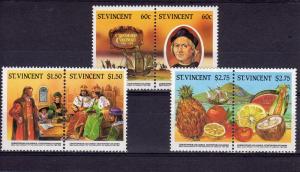 St.Vincent 1986 Christopher.Columbus set 3 Pairs Perforated mnh.vf