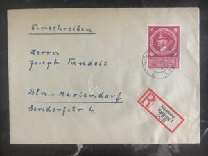 1944 Hamburg Germany Registered Cover To Mariendorf #b271 Stamp