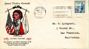 United States Scott 734 Typed Address.