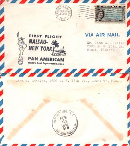 Bahamas, First Flight, United States, New York