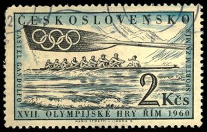 CZECHOSLOVAKIA Sc 969 USED - 1960 2k - Olympic Rowing