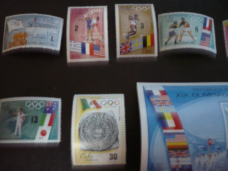 Stamps - Cuba - Scott# 1366-1373 -Mint Hinged Set of 7 Stamps & 1 Souvenir Sheet