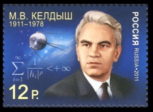 2011 Russia 1694 Portrait of M.V. Keldysh, the first artificial Sputnik 1