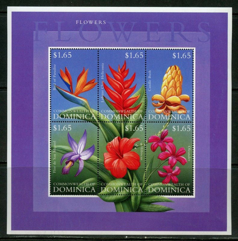 DOMINICA  FLOWERS SHEET II  OF SIX   MINT NH 