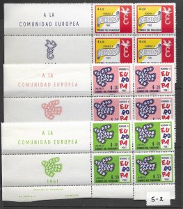 Paraguay 623-9 MNH EUROPA cpl. set X 4 sets, VF 2022 CV 192.80