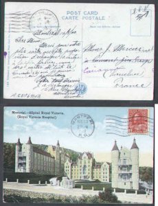 Canada-covers #6498 - 2c Admiral on pc to France-Montreal,PQ-Aug