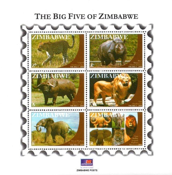 Zimbabwe - 2009 Big Five MS MNH** SG MS1283