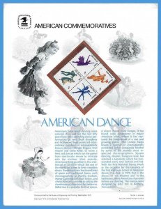 USPS COMMEMORATIVE PANEL #94 AMERICAN DANCE #1749-52