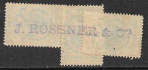 HONDURAS 1898 2c Documentary Revenue X3 w J. ROSSNER & Co. Cancellatio