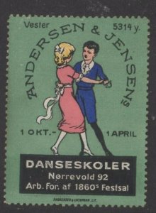 Denmark-Andersen & Jensens School of Dance Advertising Stamp - NG