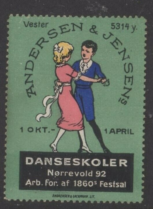 Denmark-Andersen & Jensens School of Dance Advertising Stamp - NG