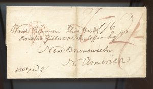 ? 1795 HALIFAX double circle on cover from LONDON UK high rated PAID Canada PB