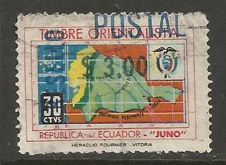 ECUADOR 784 VFU MAP H249-1